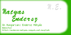 matyas endersz business card
